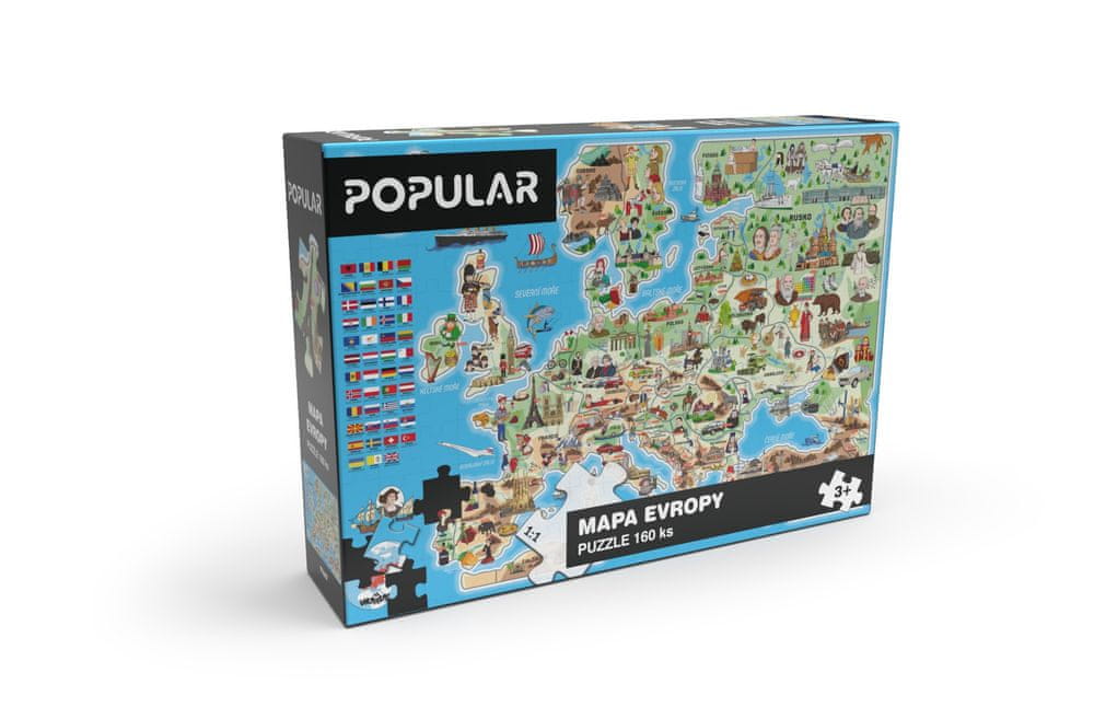 POPULAR Puzzle „Európy“, 160 ks - SK